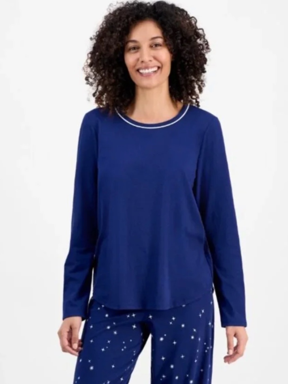 Charter Club Women's Long-Sleeve Jersey Pajama Top